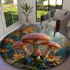 1pc Mushroom Printed Chair Rug for Home Office Use, Living Room Kitchen Game Room Round Carpet