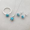 Set de bijuterii turcoaz, Argint Sterling 925, Bijuterii delicate, Cadou pentru ea, Bijuterii pentru femei