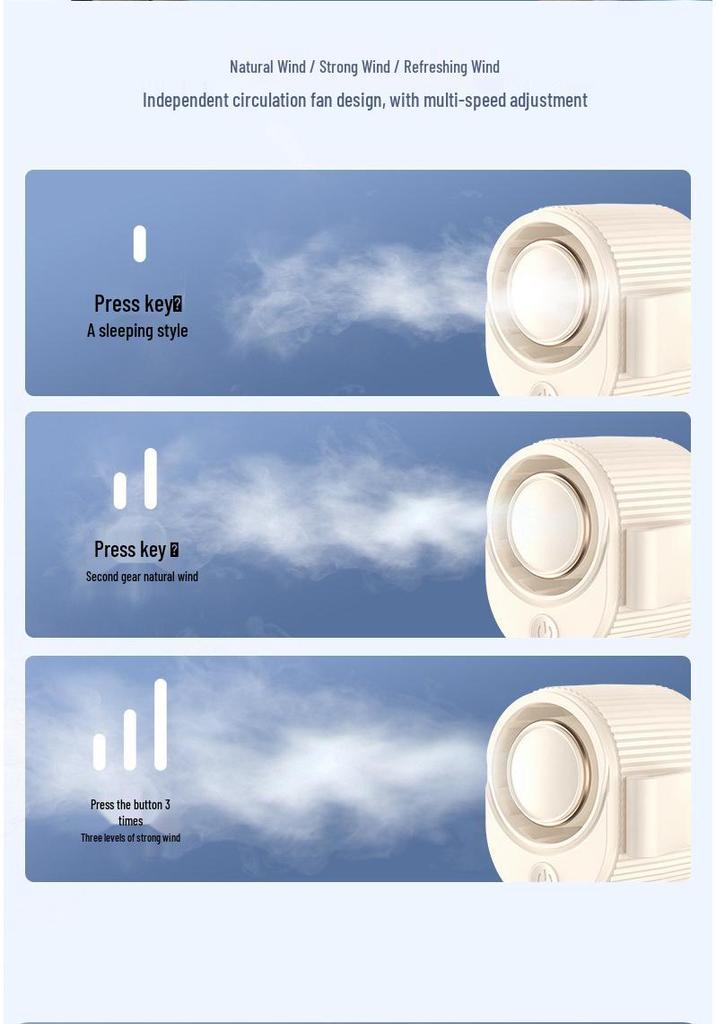 Portable Hanging Fan for Camping and Cycling - Long Battery Life, Heatstroke Prevention, Neck and Waist Wearable Design.