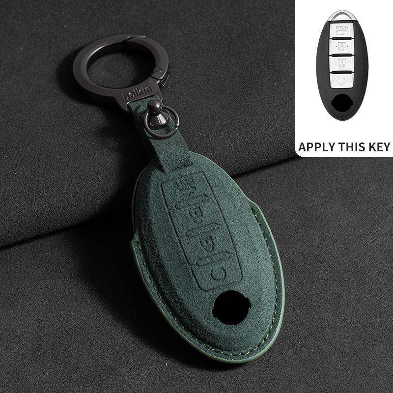 Suede Car Key Case For Nissan Rogue XTrail T32 T31 Qashqai J11 J10 Kicks Tiida Pathfinder Murano Juke Sentra Maxima Rogue Armada