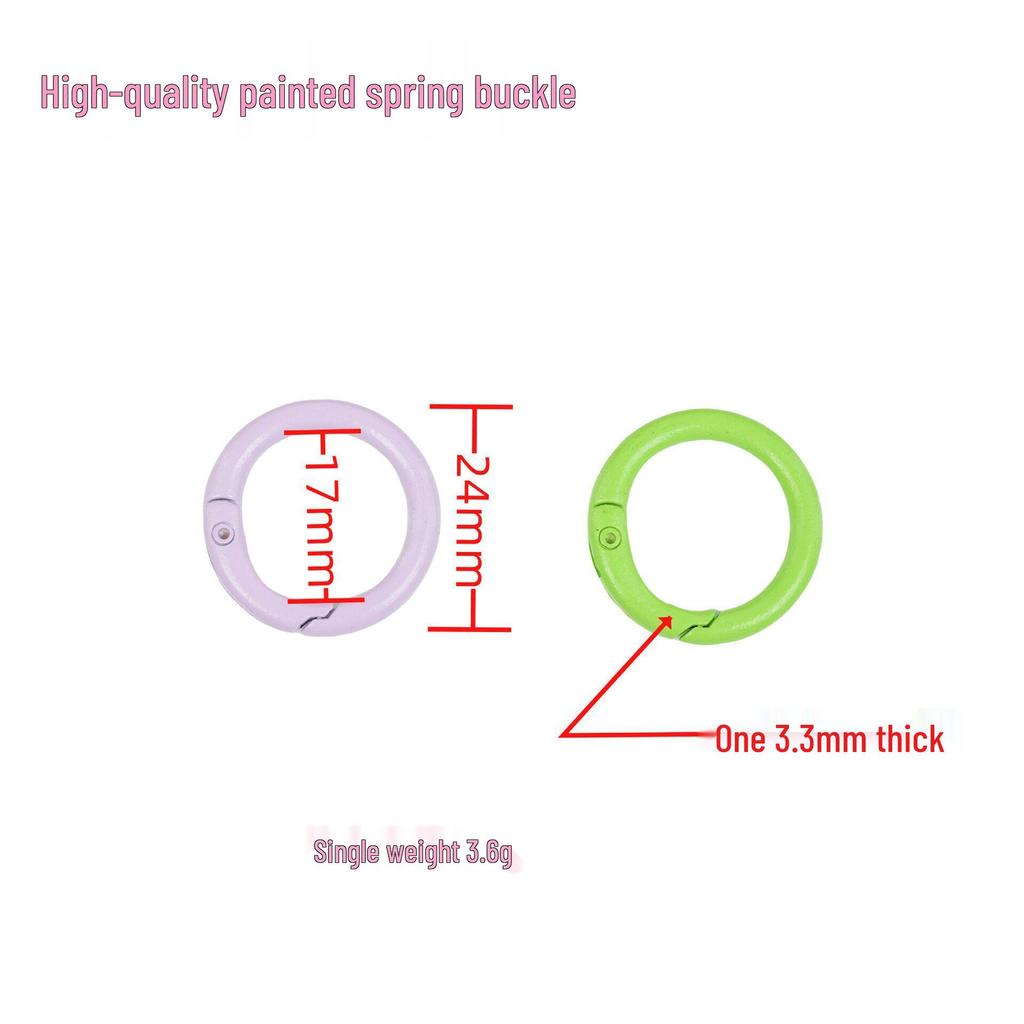 24mm Colorful Spring Snap Hook Candy Color Keychain Accessory - Round Ring Buckle