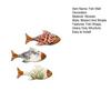 3Pcs Wooden Fish Wall Decoration, Coral Moon Seaweed Fish Hanging Ornament, Nautical Coastal Ocean Theme Wall Art for Bathroom, Living Room