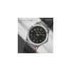 Crepha Analog Quartz Watch Men's 3ATM Water Resistant Simple Stainless Steel Band 18mm Black Silver TE-AM150-BKS