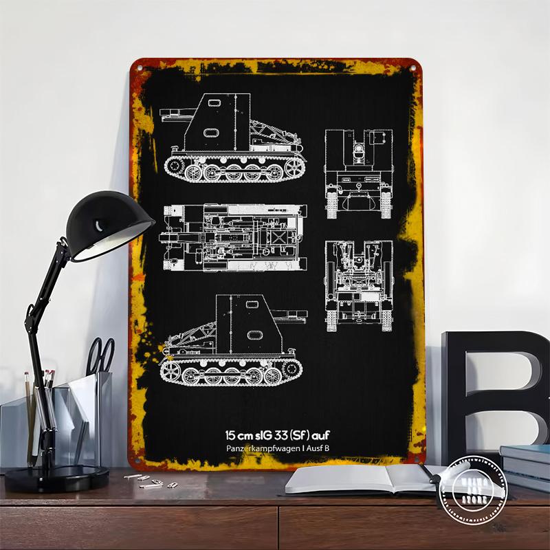 15 Cm SIG 33 Sf Auf Panz Poster Customized Wall Art Vintage Metal Signs Retro Tin Plaque for Man Cave Decoration At Home Decor