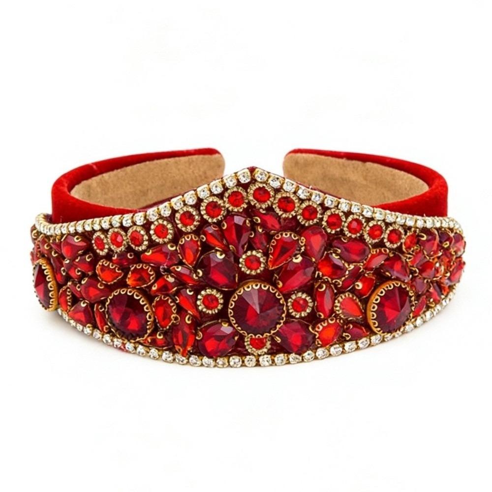 Shiny Rhinestone Headband Wide Brim Baroque Headdress Bling Bling Women Hair Hoop  Wedding