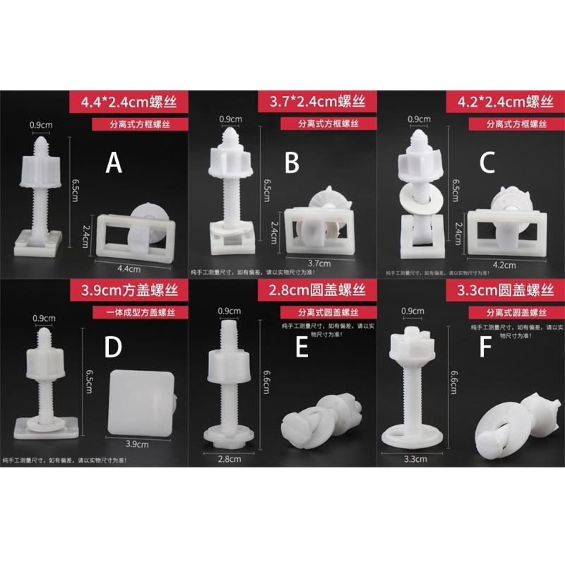 Bathroom Fixture Fasteners Convenient Toilet Cover Screw Bolts Toilet Lid Mounting Set Essential Toilet Installation Set