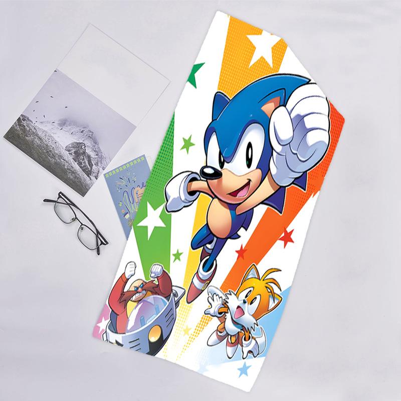 1pc Sonic5 Beach Towel, Beach and Seaside Swimming Pool Equipment, Fashion Pattern, Rectangular, Travel Essentials