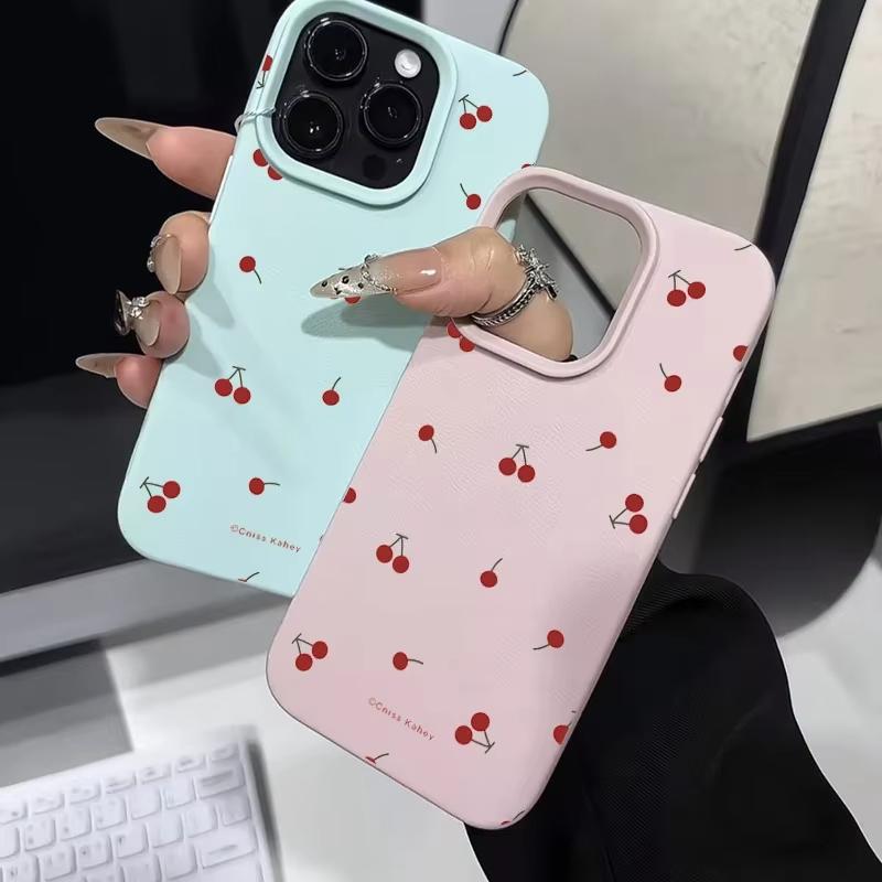 Cute Cartoon Cherry Lichee Phone Case For iPhone 16 15 14 13 12 11 Pro Max XS X XR 7 8 Plus Mini SE 2020 2022 Mobile Funda