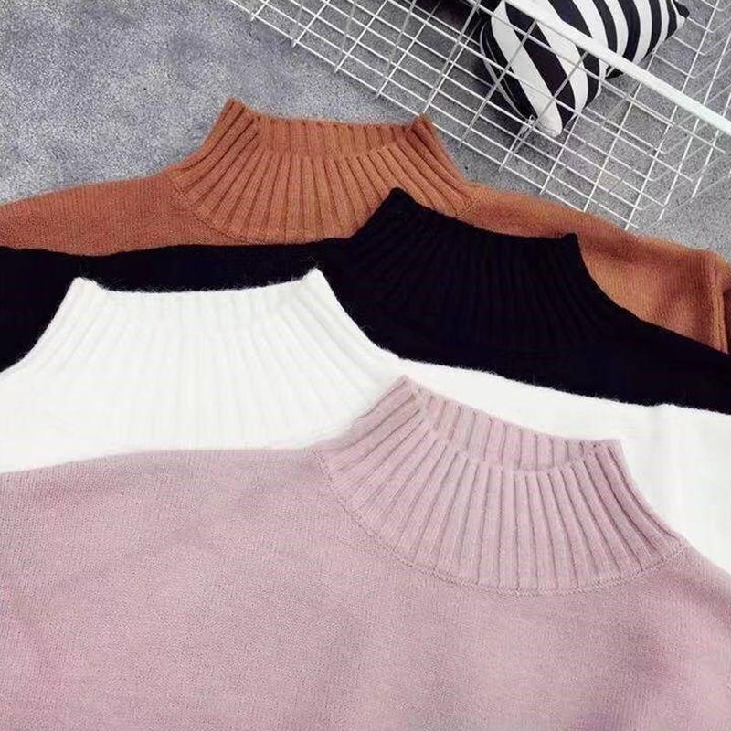 Fashion Turtleneck Sweater Women Autumn Winter Pullover Jumper Pull Streetwear Casual Knitted Sweater