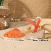 Women's Breathable Wedge Espadrille Buckle Sandals - Fashionable Plus Size Thick Sole Sandals