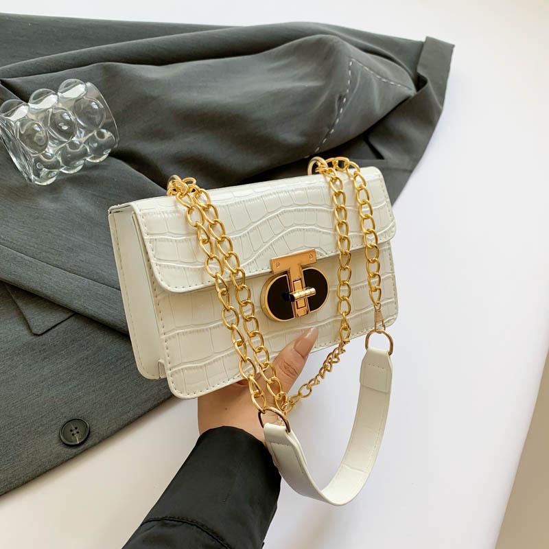 

Повсякденна модна сумка через плече, ретро-кежуал, маленька квадратна сумка, літо 2024, нова проста модна портативна жіноча сумка білий