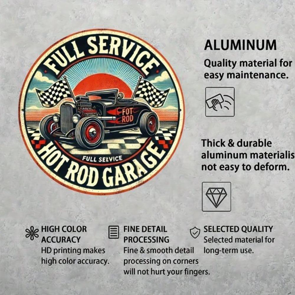 Vintage Hot Rod Garage Tin Sign 8x8 Inch Metal Wall Art Decor Kitchen Bar Cafe Home Plaque