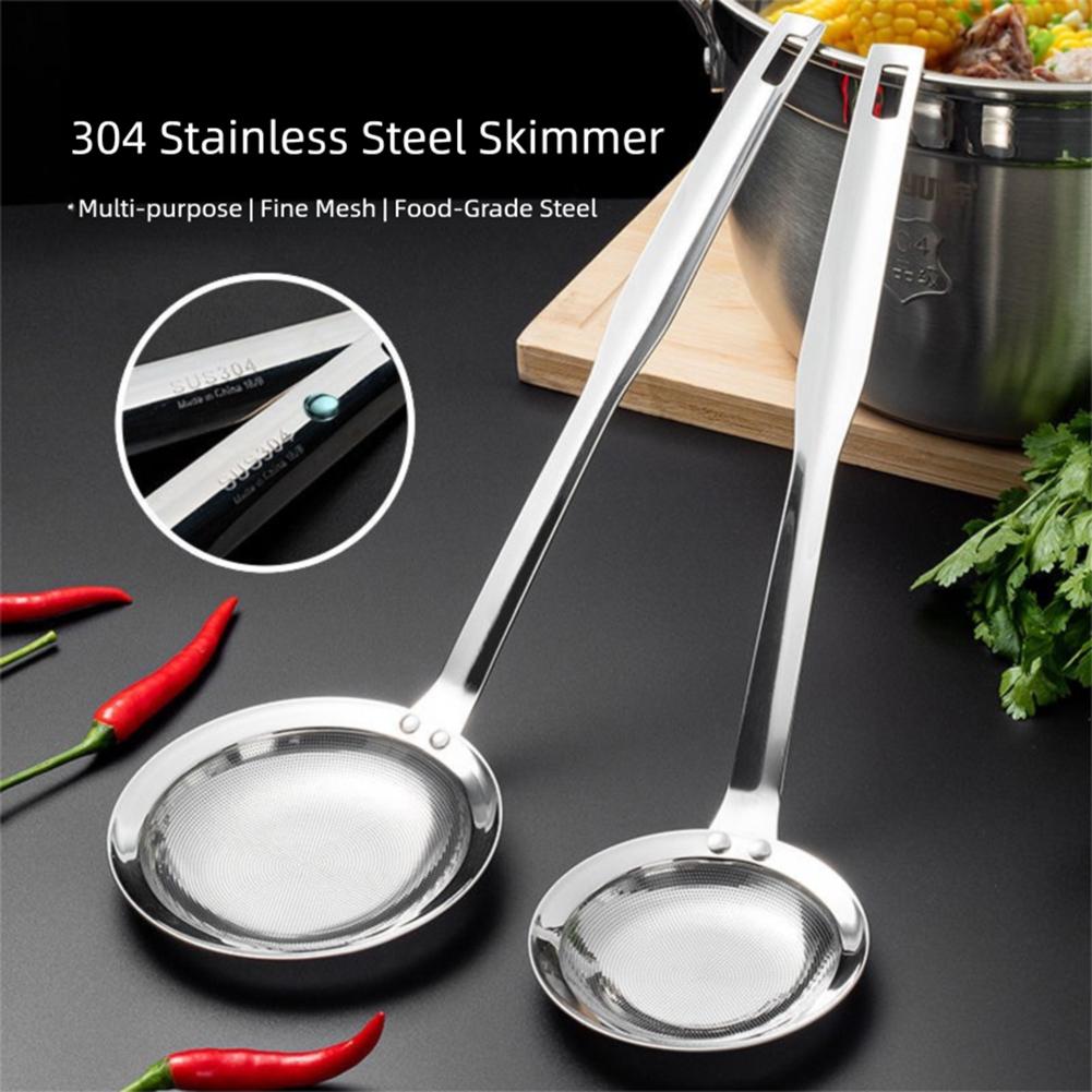 Filter Scoop Fat Skimmer Stainless Steel Fine Mesh Strainer Slotted Spoons Separator Ladle Cooking Strainer Kitchen Tool