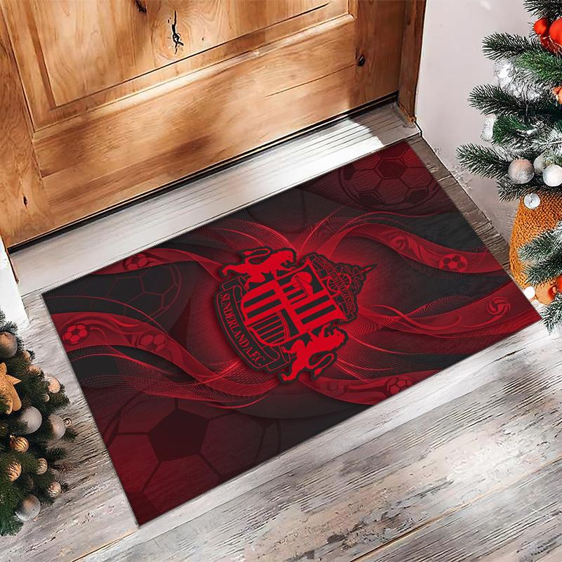 Tappeto in Velluto di Cristallo con Stampa del Sunderland Football Club, Comodo Assorbente d'Acqua Antiscivolo Tappeto per Pavimenti Interni
