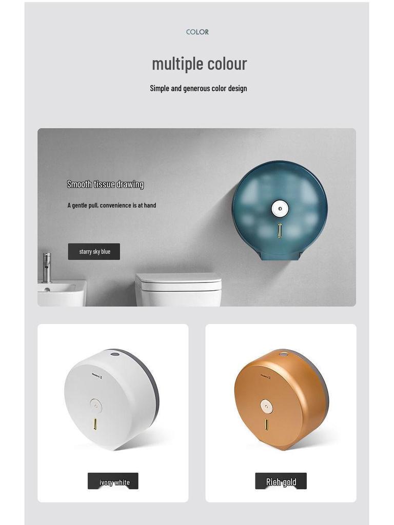 Waterproof Large Roll Toilet Paper Holder for Hotel or Guesthouse Bathrooms