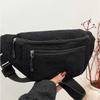 Damen Taillentasche Cord Student Schulterhandtasche Crossbody Brusttasche Bauchtasche Mode Handy Tasche für Frauen Hüfttasche