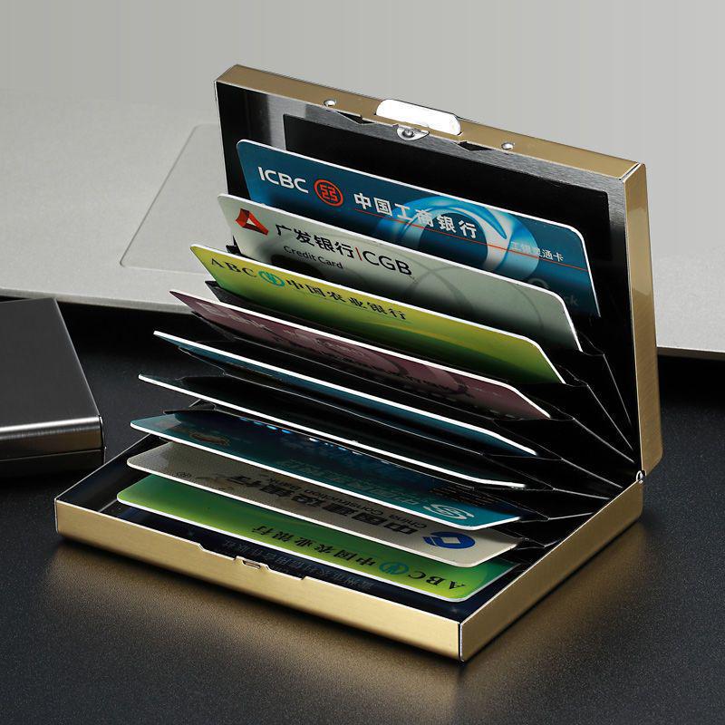 Stainless Steel Anti-Demagnetization Card Holder & Album for Men and Women - Includes Driver's License & Card Slots