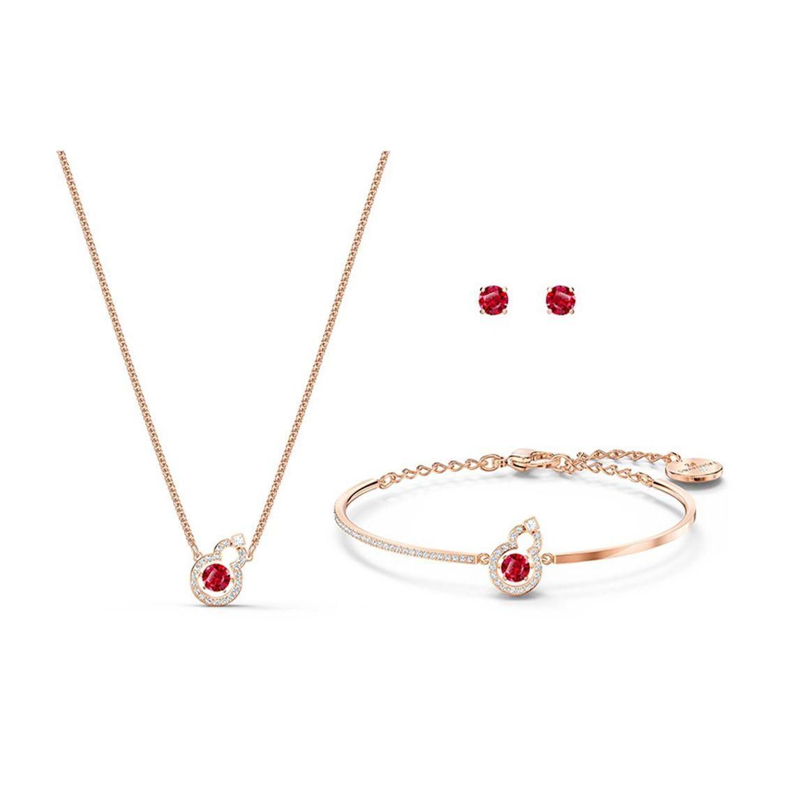 Swarovski Ensemble collier, boucles d'oreilles et bracelet en forme de calebasse Full Blessing Bijoux Unisexes 5539903 Box (Random Color) white