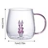 Glasbecher 3D Cartoon Tierform Gläser Zuhause Niedlich Wasser Kaffee Glas Einlagiger Becher Mit Gästen Saft Kaltgetränkebecher 380ml