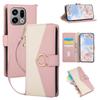 Portemonnaie-Hülle für Find X9 5G - Leder/PU, Rosa, Mit Lanyard