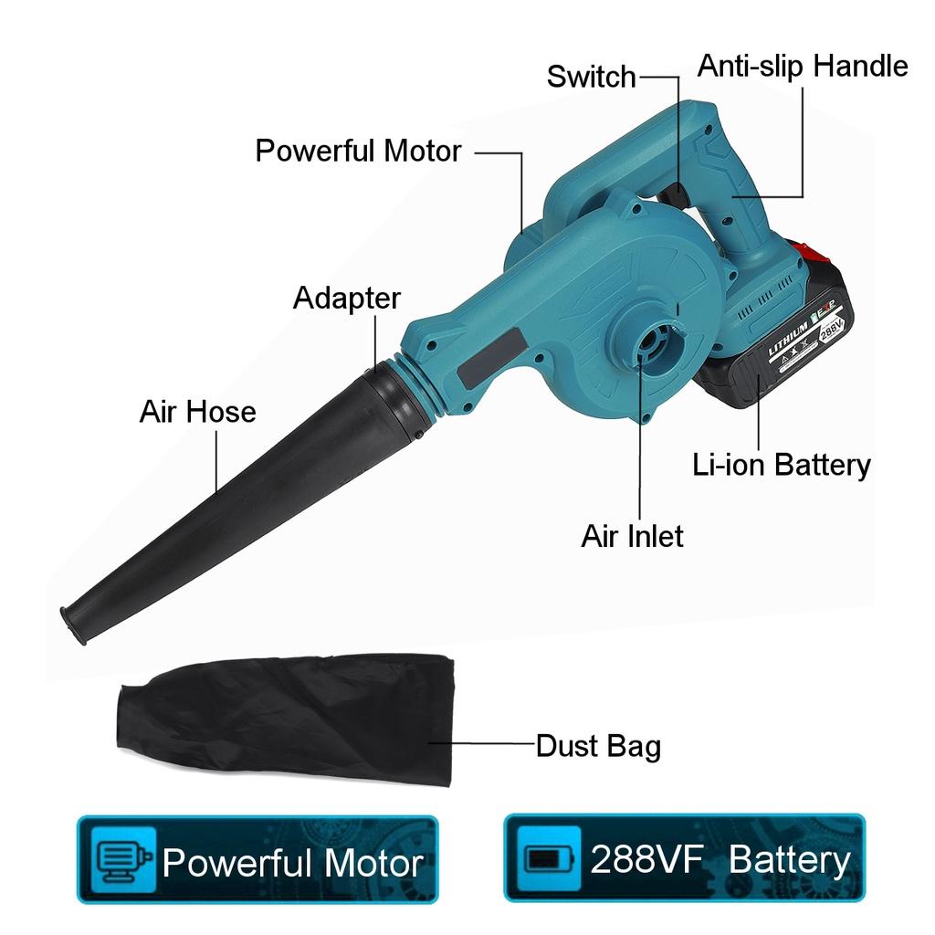 110V/220V 2 IN 1 Air Blower & Suction Dust Cleaner Wireless Blower With 15000mAh Battery100Kpa Vacuum Cleannig Leaf Blower Power Tools 900W