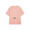 Li-Ning Badfive Graphic Letter Print Round Neck Pullover Short Sleeve T-shirt Unisex Tops Coral-Pink AHST915-2