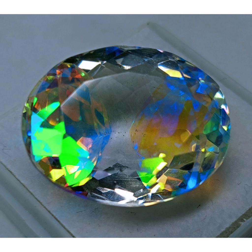 Fabulous Mystic Topaz Rainbow Color Natural Oval 20.90 Ct Certified Gemstone