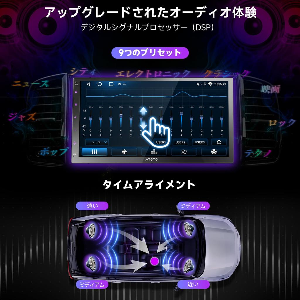 ATOTO A5L Android 2DIN Displej Autonavigace 7 Bezdrátové Android Auto Bezdrátové GPS Zadní kamera Audio, palec, & CarPlay, WiFi/BT/USB Tethering,