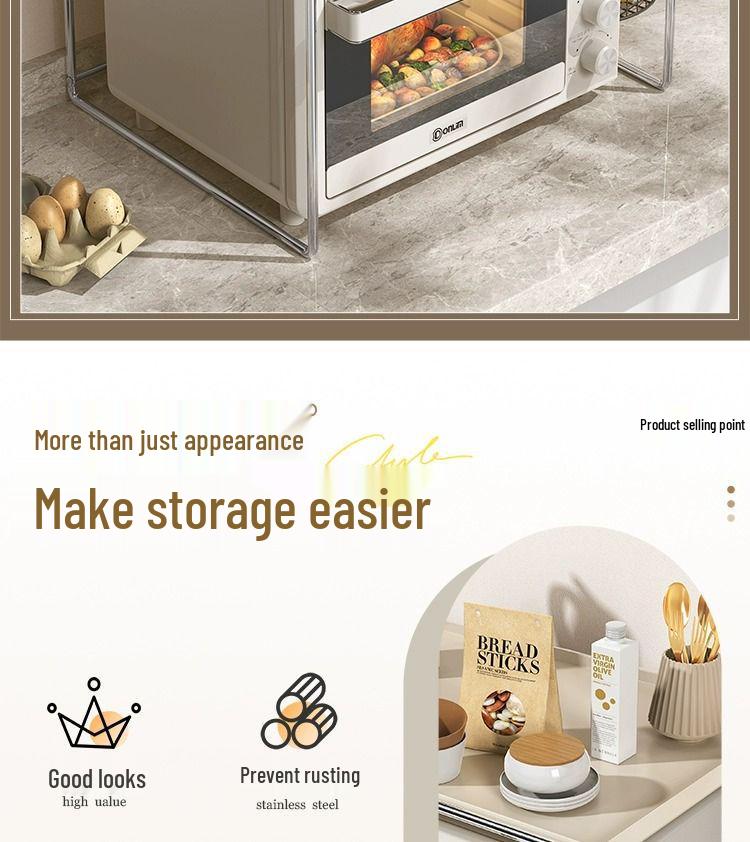 New Split Stainless Steel Multifunctional Kitchen Microwave and Electric Oven Countertop Storage Rack