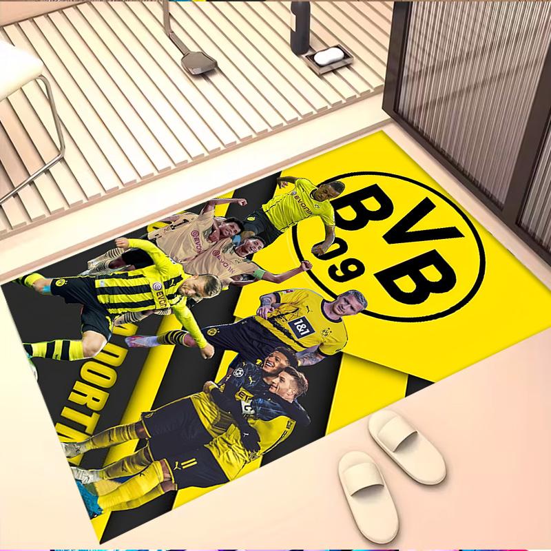 Alfombra Estampada Borussia Dortmund, Alfombra de Piso Lavable, Para Entrada Dormitorio Lavadero Oficina Estudio, Decoración del Hogar Regalo de Cumpleaños Navidad