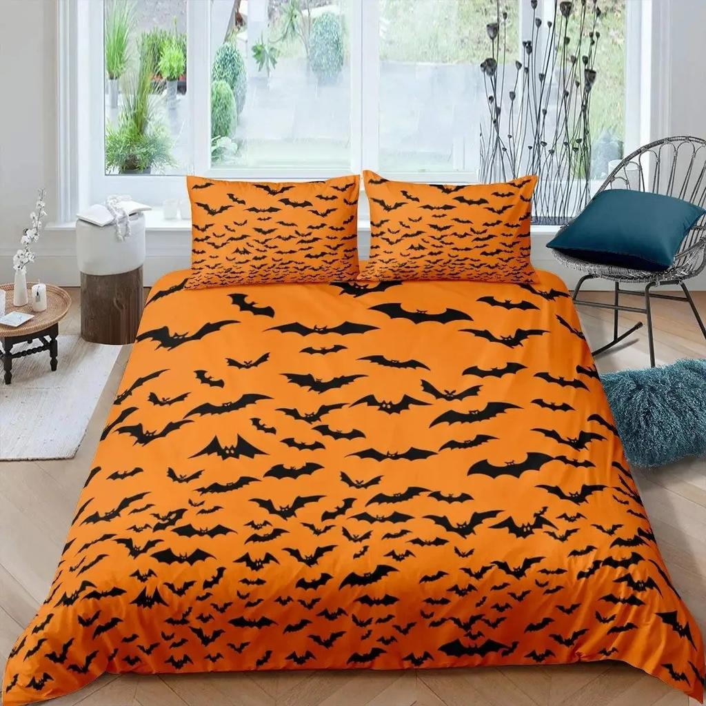 Halloween Tree Horror Theme Gothic Spooky Bedding Set Boys Girls Twin Queen Size Duvet Cover Pillowcase Bed Kids Adult