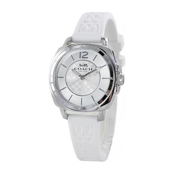 [Coach] Women s Watch Boyfriend White Silicone Strap 1450 3146 [Parallel Import]