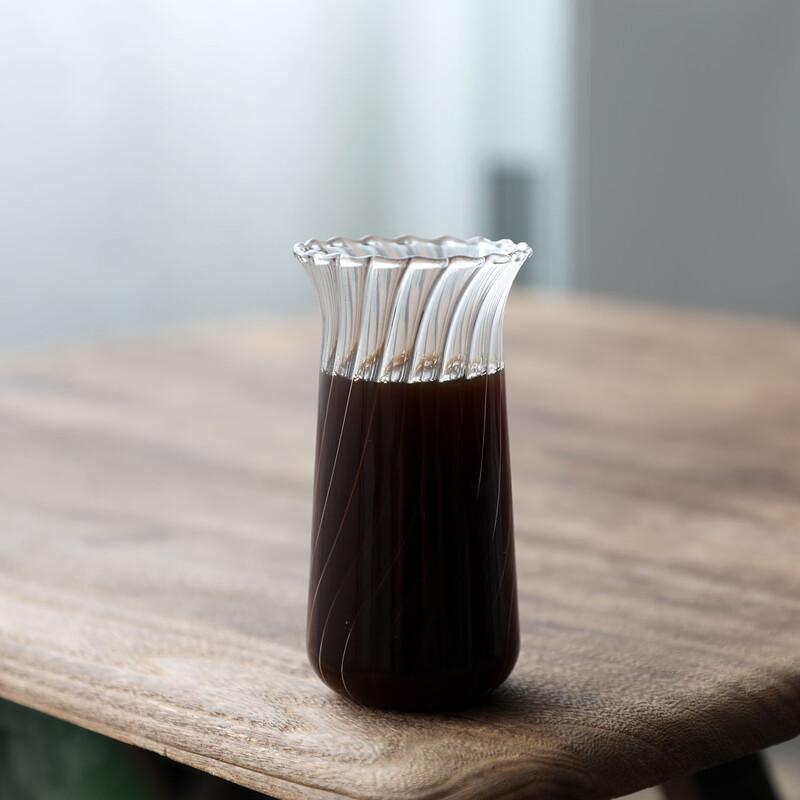 OLOEY Striped High Borosilicate Glass Small Tea Cups