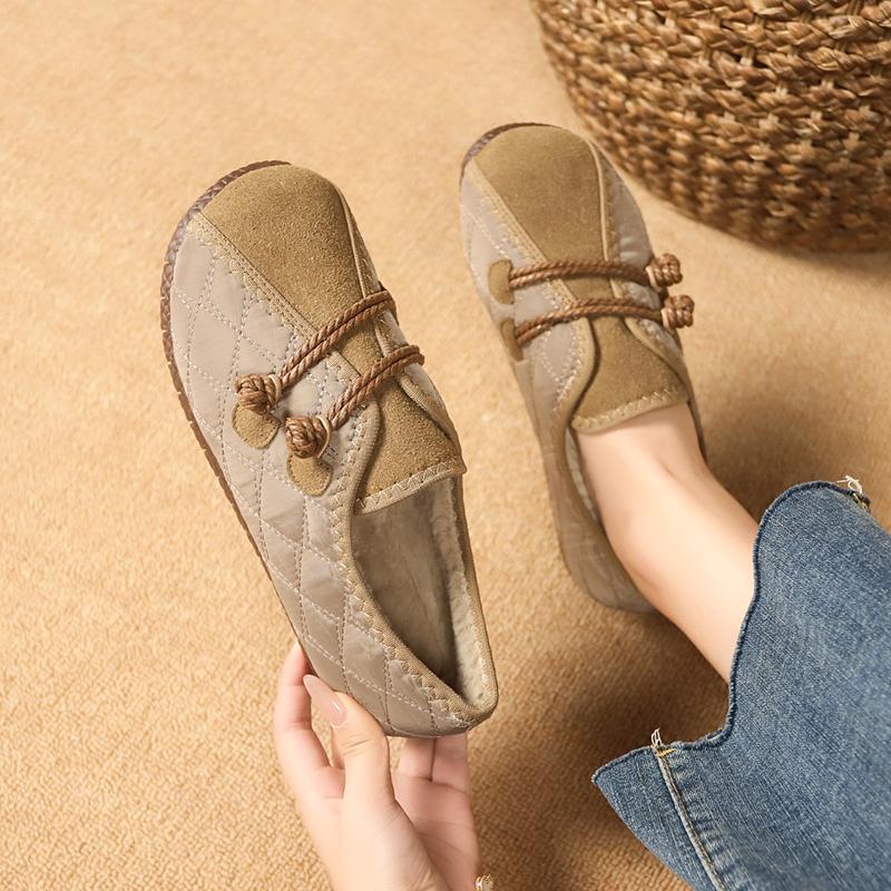 Fashion Women's Elegant Simple Loafers Winter Plush Warm Fashionable Cotton Shoes Lightweight Comfortable Casual Walking Woman Shoes