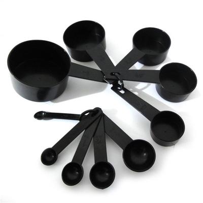 Black Plastic Measuring Cups 10pcs/lot Measuring Spoon Kitchen Tools Measuring Set Tools For Baking