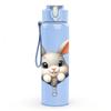 1PC Cute Rabbit Zipper Surprise Cartoon Portrait 750ml Color Plastic Sports Water Bottle Leakproof Flip Straw Lid Suitable for Sports Office Home Use