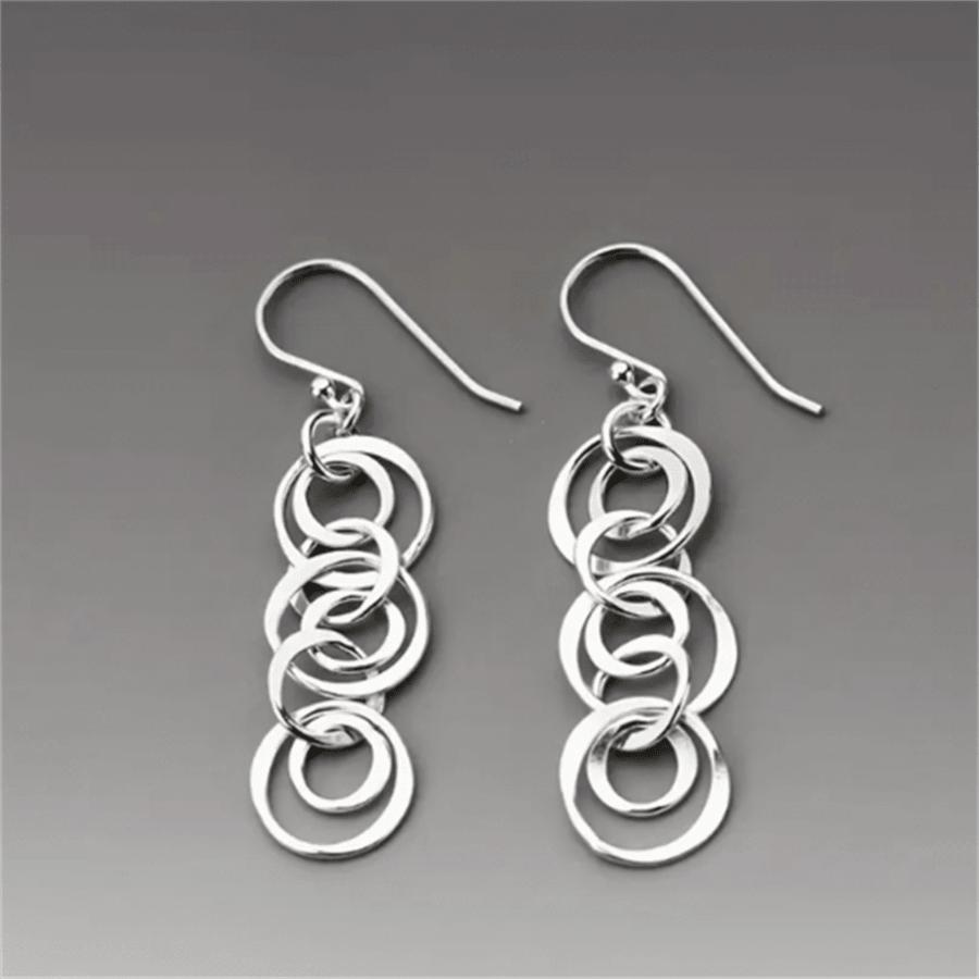 

1 пара уникальных винтажных длинных серег-подвесок круглой формы, модные и персонализированные украшения для вечеринки, подарок для женщин серебряный