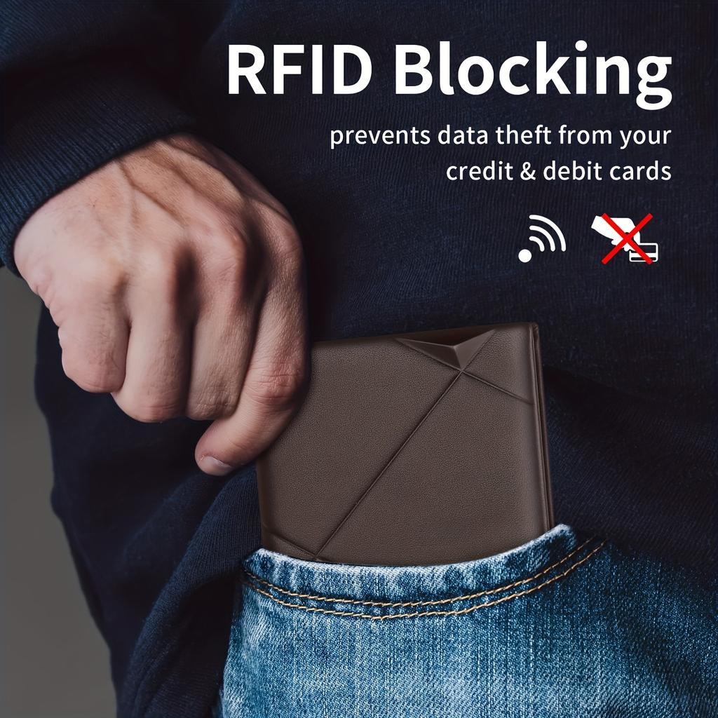 High-end Men's Short Wallet, Premium Men's Wallet, Youth Fashion Business Multi-functional Leather Wallet with Large Capacity