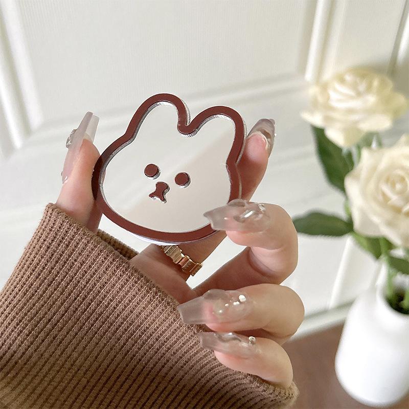 Korean Ins Cute Rabbit Cartoon Holder Phone Airbag Bracket Portable for Iphone 17 Grip Tok Portable Makeup Mirror Creative Stand