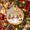 2D Flat Pattern Christmas Ball Ornament Transparent Clear Sphere Bauble  Family Gathering