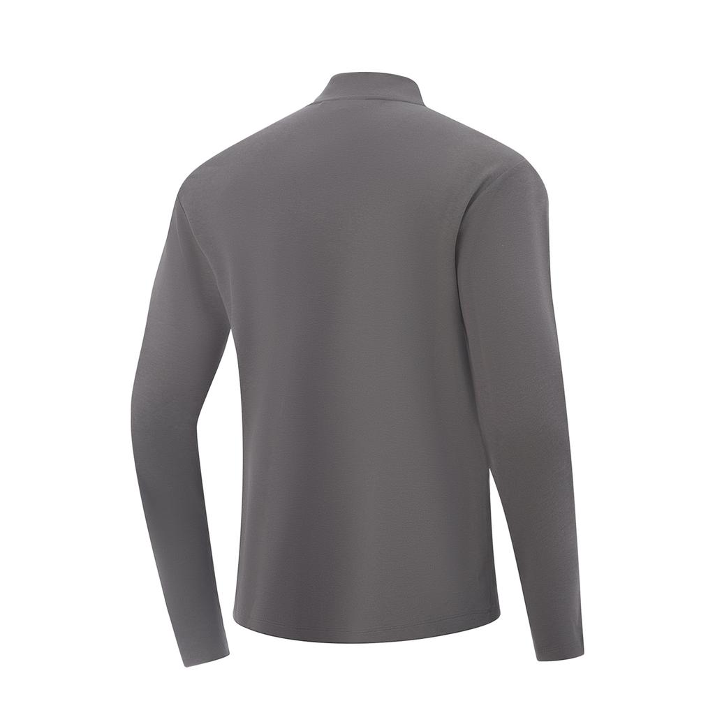 Li Ning Fitness Series Casual Simple Comfortable Versatile Stand Collar Letter Print Breathable Sports Long Sleeve T-Shirt Men T-Shirt ATLV273-5
