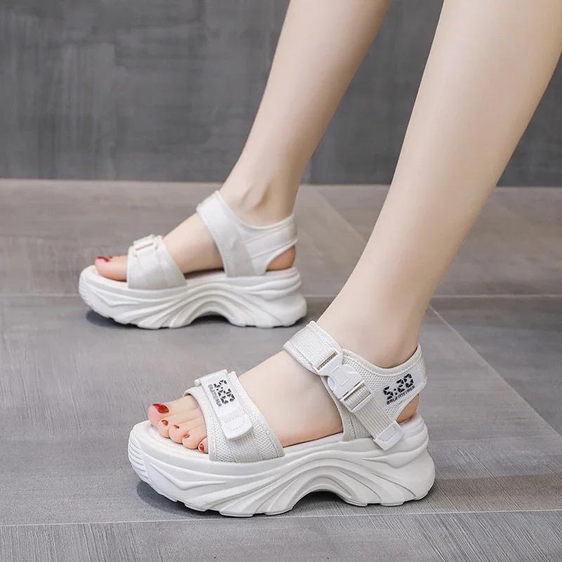 Fashion Rimocy Fashion Platform Sandals for Women Summer 2025 Thick Bottom Womens Walking Sandals Chunky Non Slip Beach Shoes Woman