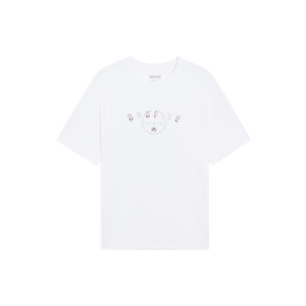 Li-Ning Badfive Back Fun Pattern Print Round Neck Short Sleeve T-Shirt Men Tops White AHSS733-1
