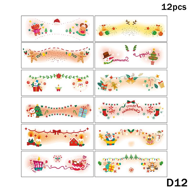 Cute Christmas Snowman Face Stickers Corner Of Eyes Temporary Body Art Tattoos Self Adhesive Sweet Colorful Party Accessories