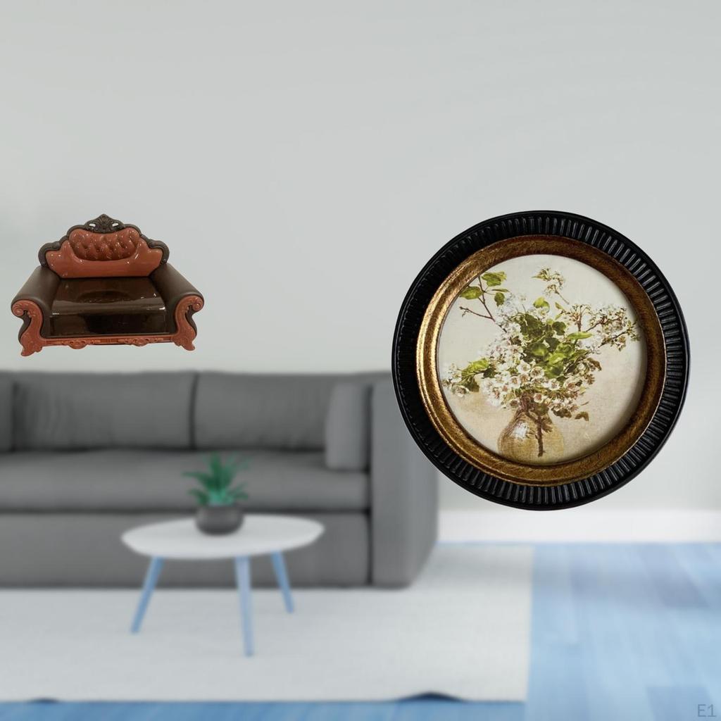 Miniature European Sofa Chair Model Antique Decorative Resin Embossed Wall Hanging Picture Frame