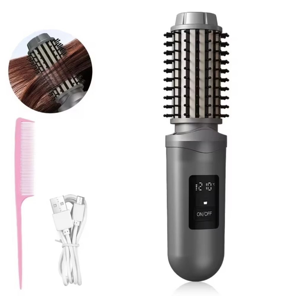 Cordless Negative Ion Straighten Brush 2 in 1 Hair Flat Iron Business Trip
