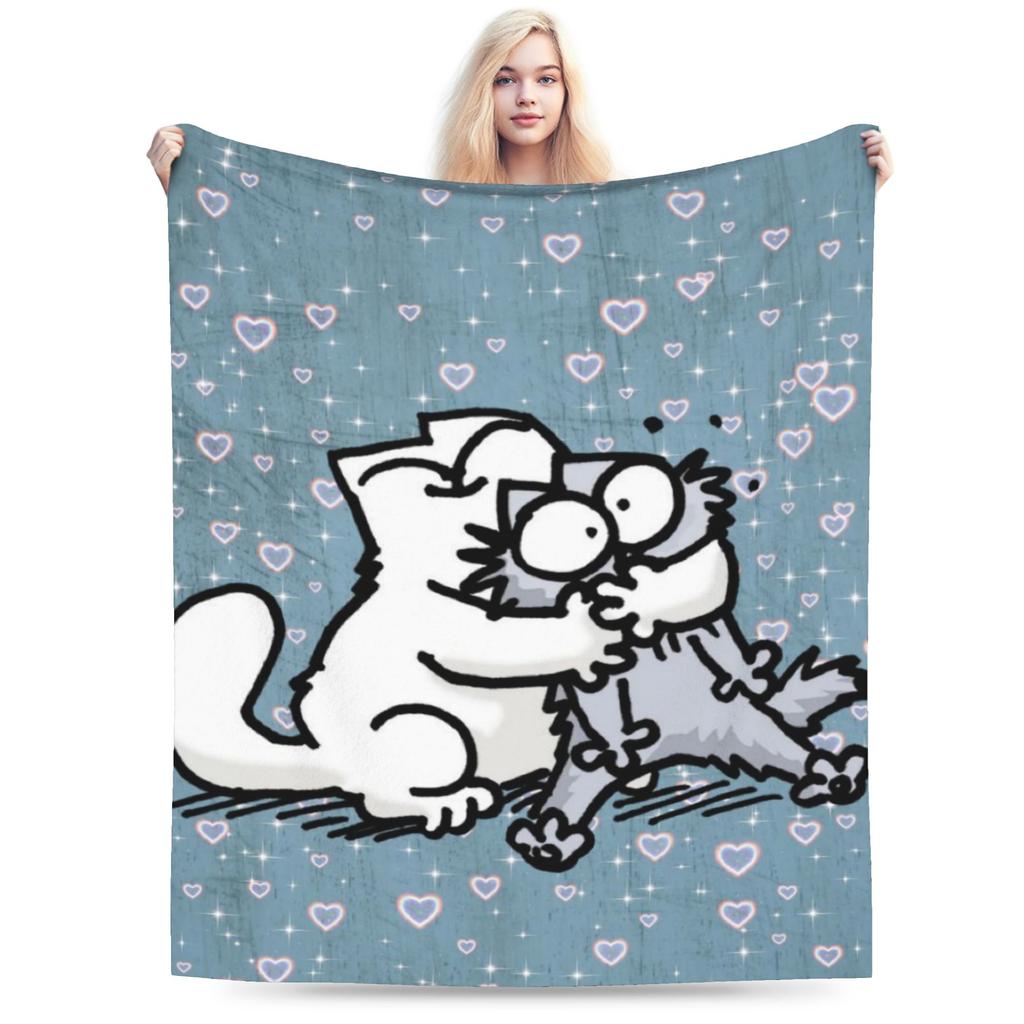 Simons Cat Blanket Super Soft Warm Throw Blankets for Bed 50x60 Inch Multi-size Bedspread