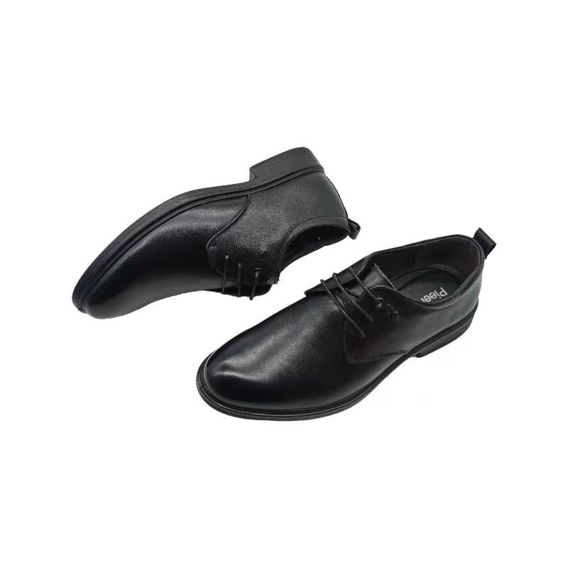 Leather Men'S Leather Shoes Dress Shoes Black Lace-Up Men'S Shoes Four Seasons Shoes Business Dress Shoes Men'S 86552-7