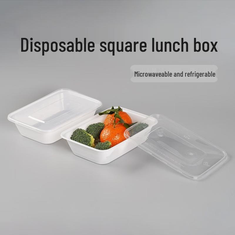 Food-Grade Disposable Square Plastic Takeout Containers