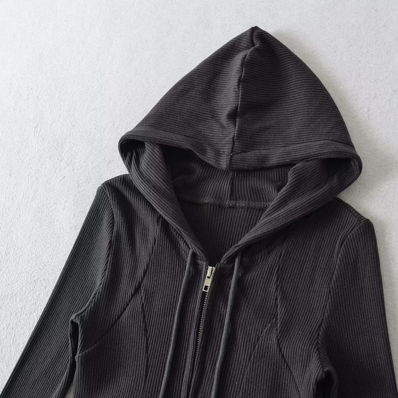 Za Export New Arrival Women's Clothing ZR Fashion Style Sexy Sexy Silm Knitting Hooded Small Top Flanging Bell-Bottom Pants